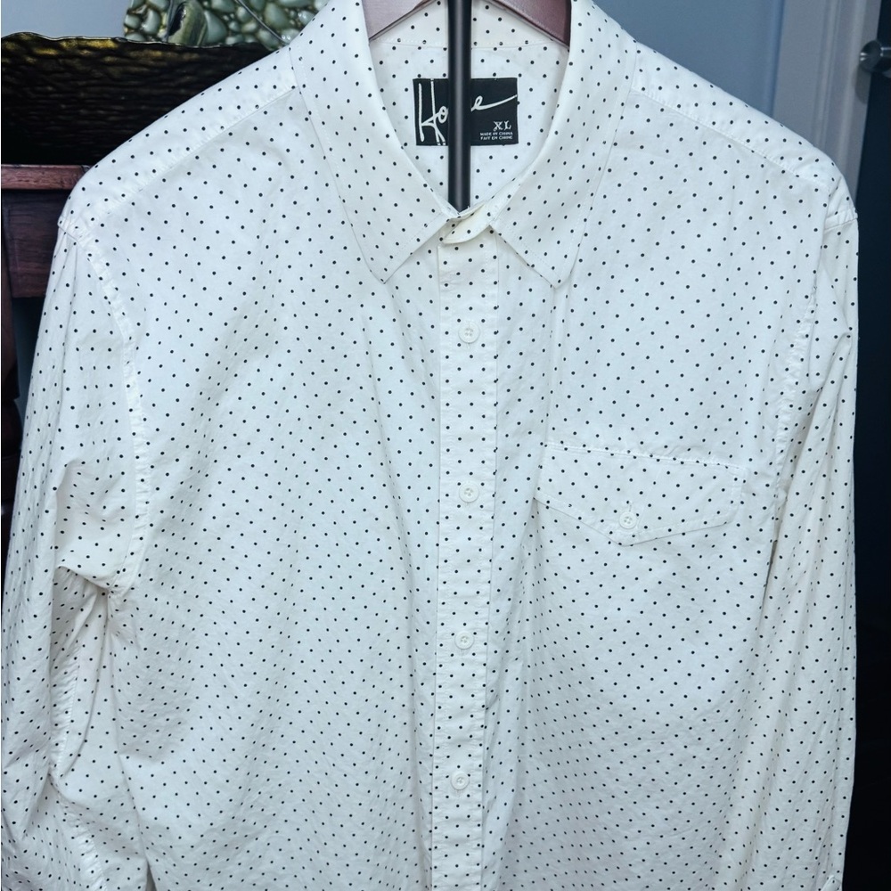 House Men's White Polka Dot Shirt